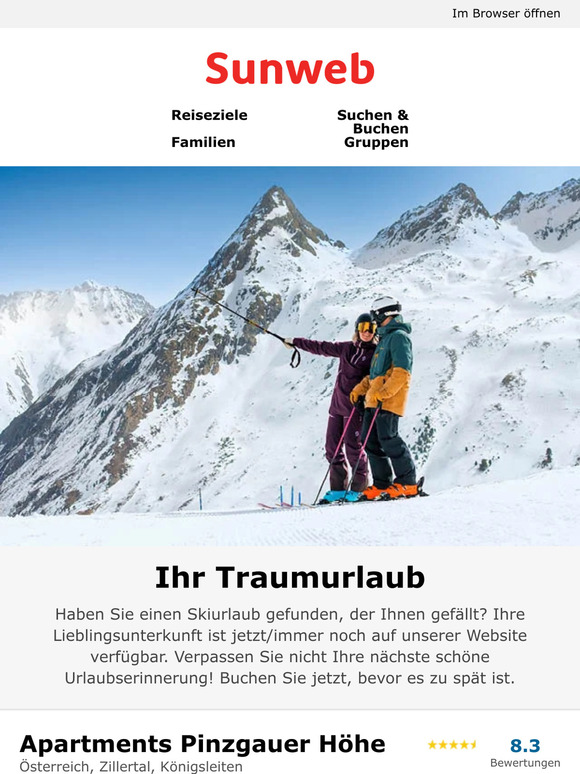 Ihr Traumurlaub ist jetzt/immer noch verfügbar