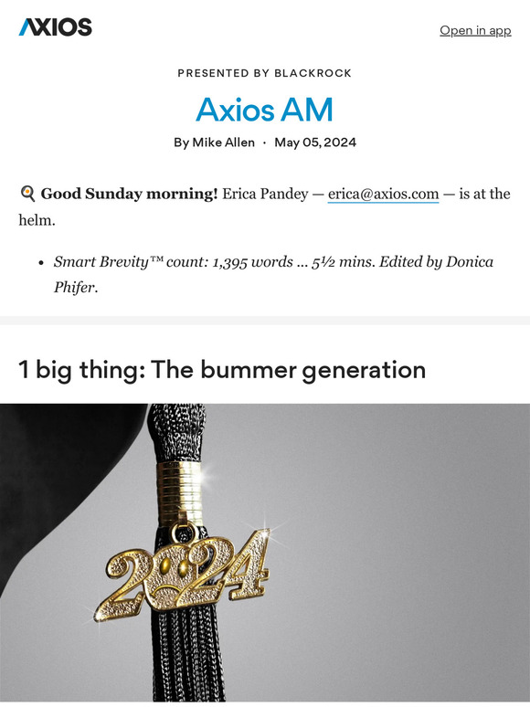 Axios Austin: 😐 Axios AM: The Bummer Generation | Milled