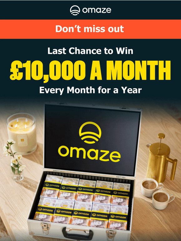 Last Chance to Enter Our May Omaze Flash Draw. 3 Hours Left!