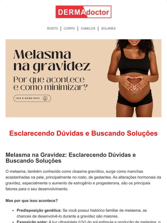 [Brazil] DermaDoctor: Melasma na gravidez ? Clique aqui e saiba tudo ...