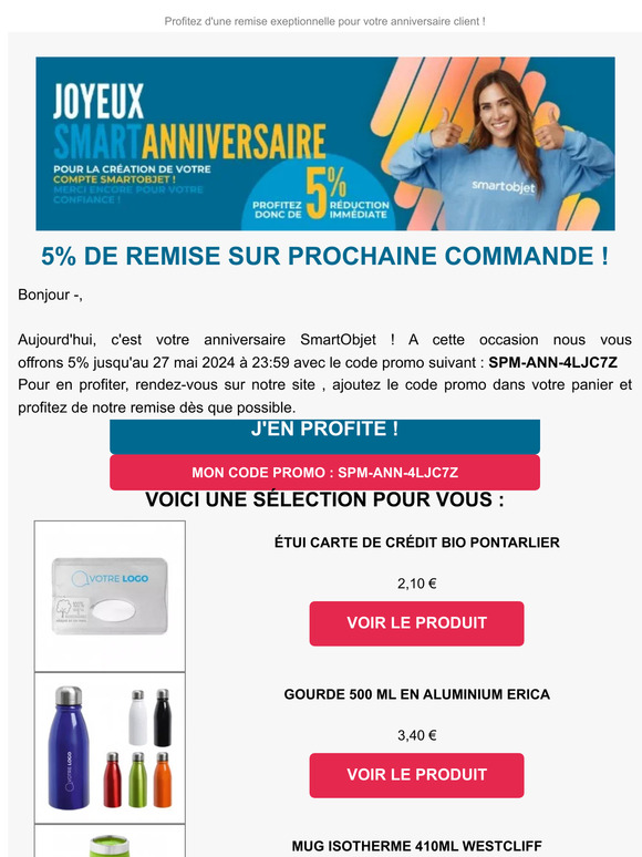 5% pour votre anniversaire client !
