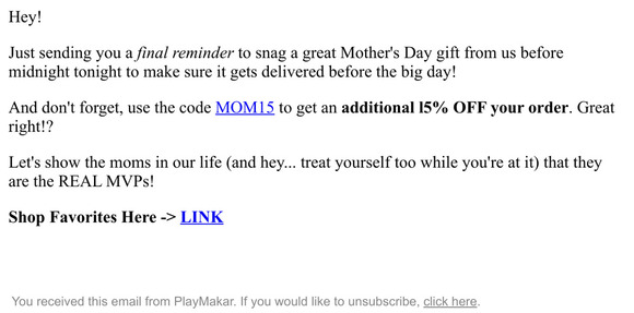 Last reminder!