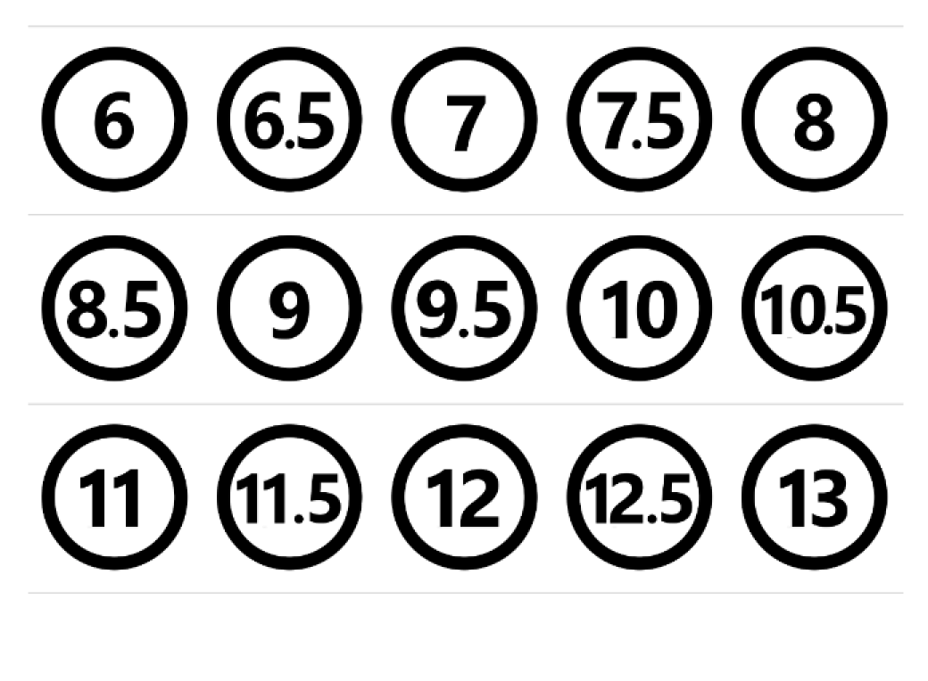 Shoe Sizes
