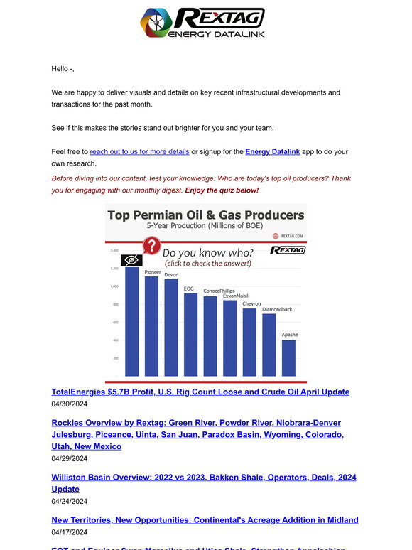 Hart Energy: Rextag’s April 2024 Recap: Look at Our Map | Milled