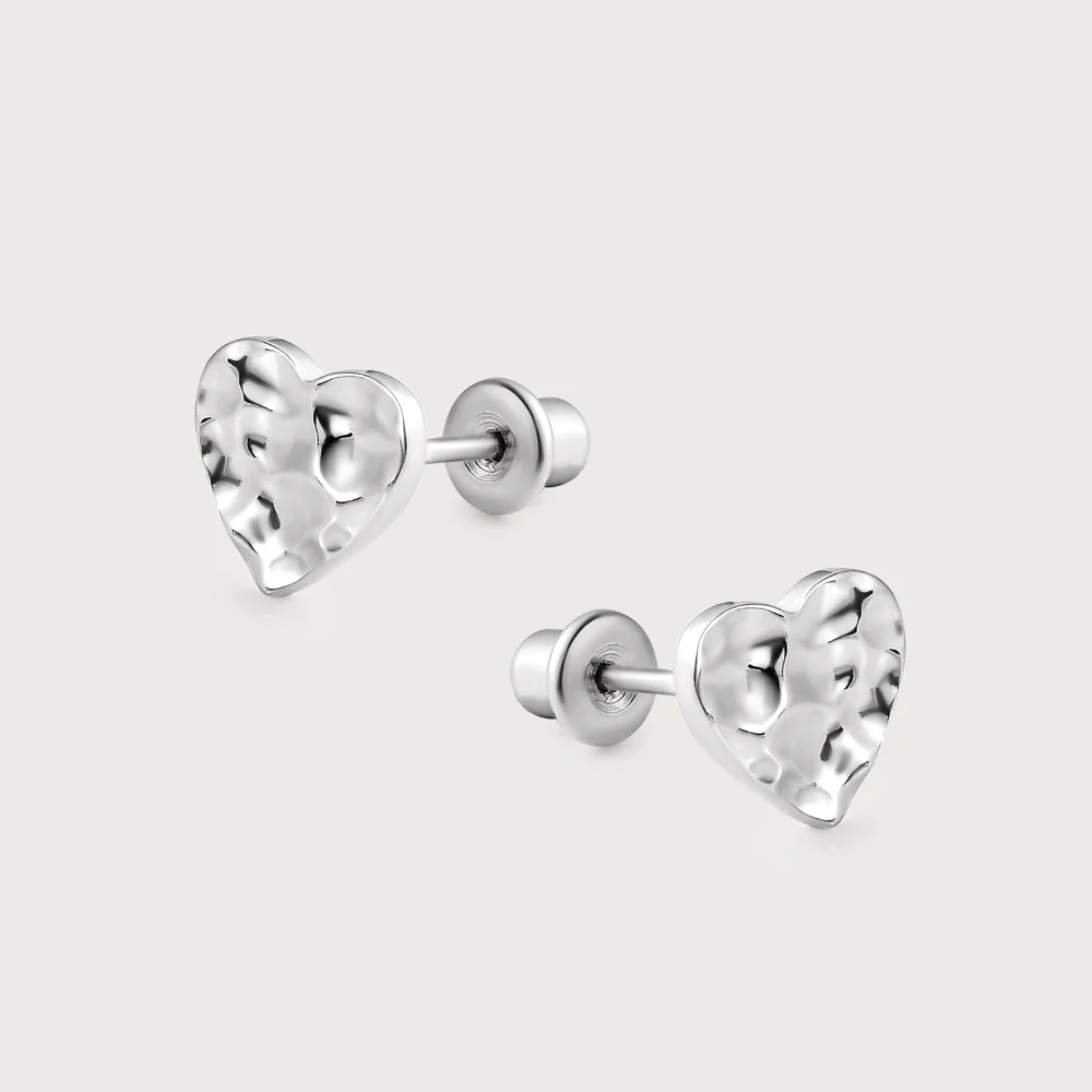 Image of Grecian Heart Sleep Stud Earrings