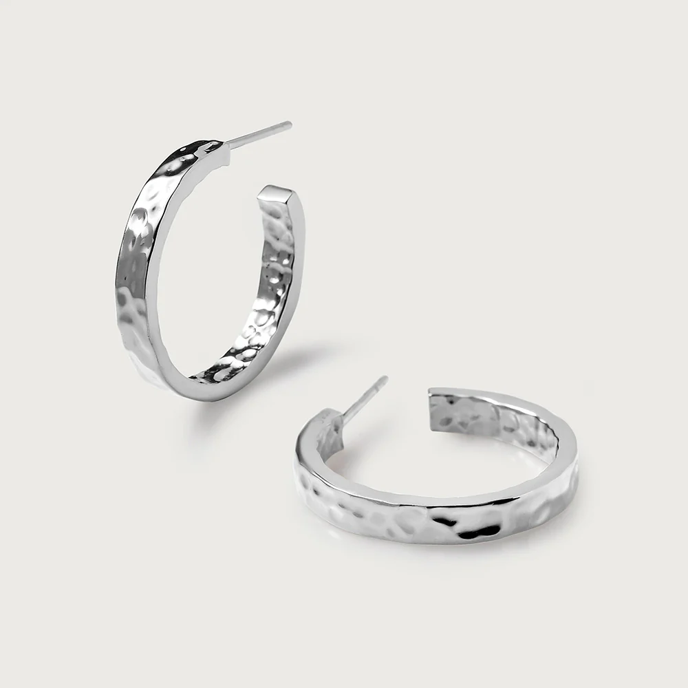Image of Grecian Hammered Large Hoops