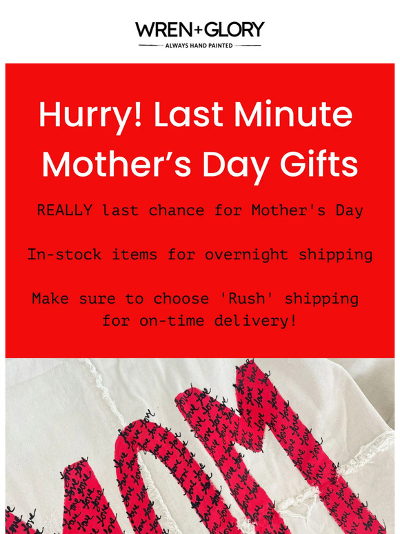 Mother's Day Alert: Rush Your Gifts!