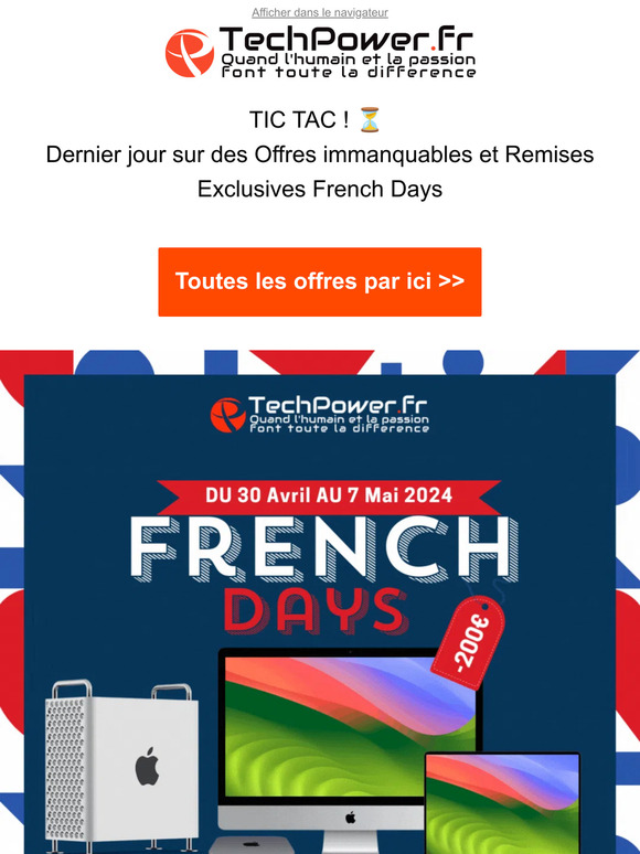 🚨Dernier jour: French Days sur Mac et PC!