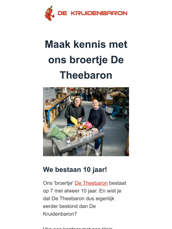 Ons 'broertje' De Theebaron bestaat 10 jaar 🎉