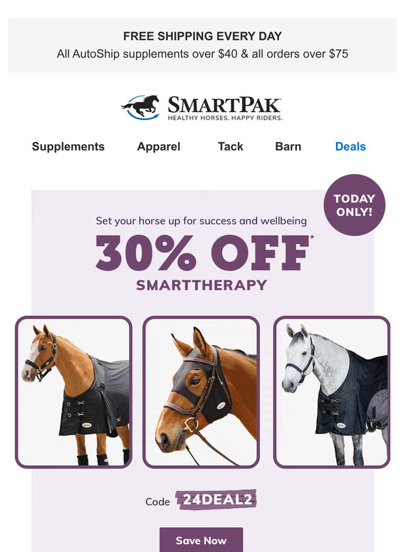 SmartPak Equine: Today Only! 30% OFF SmartTherapy | Milled