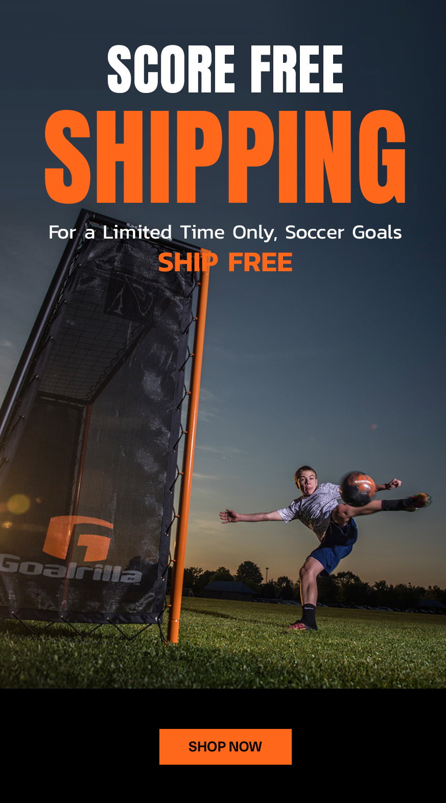 score free shipping. for a limited time only, soccer goals ship free. shop now