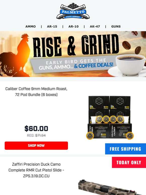Palmetto State Armory: Enjoy Free Shipping On Caliber Coffee Orders
