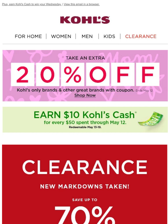 When Does Kohls Mark Down Clearance Kohl's: Take 20% off! AND up to 70% off new clearance markdowns 🤗 | Milled