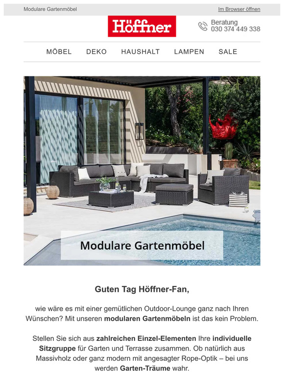 Möbel Höffner 🏡🌞 Modulare Gartenmöbel Gestalten Sie Ihre individuelle