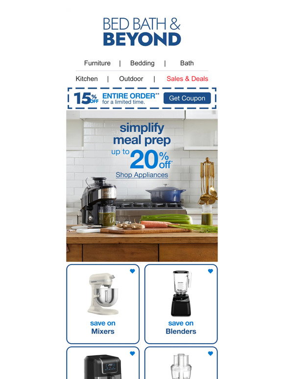 Bed Bath & Beyond: Upgrade Your Kitchen With Up to 20% Off Appliances ...