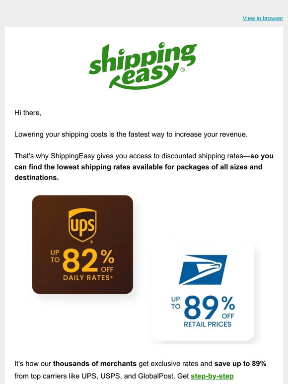 How to save on shipping today.