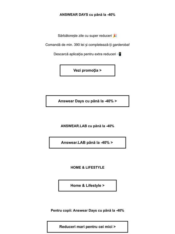 ANSWEAR DAYS cu până la -40% 🤎