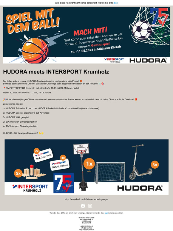 HUDORA meets INTERSPORT Krumholz 🏀