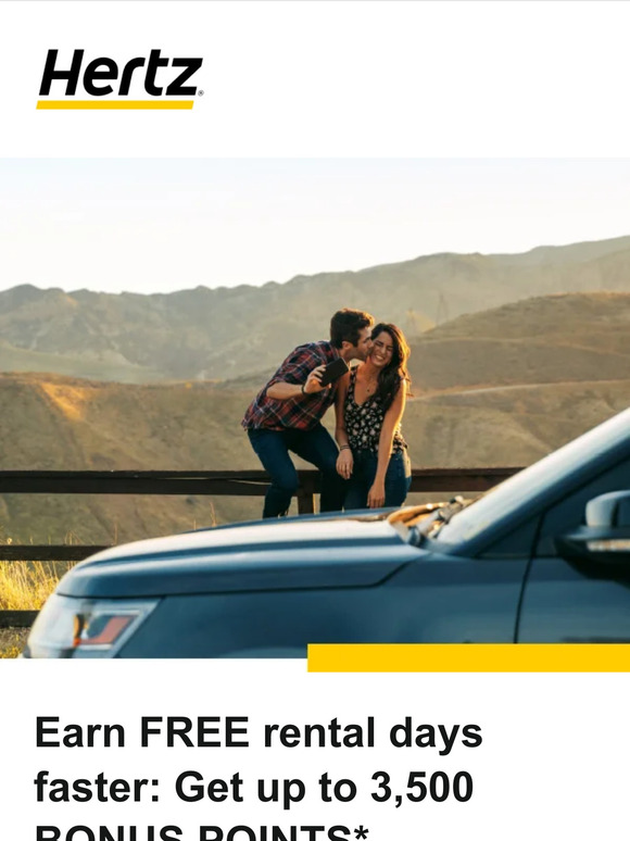 Earn FREE rental days faster: Get up to 3,500 BONUS POINTS