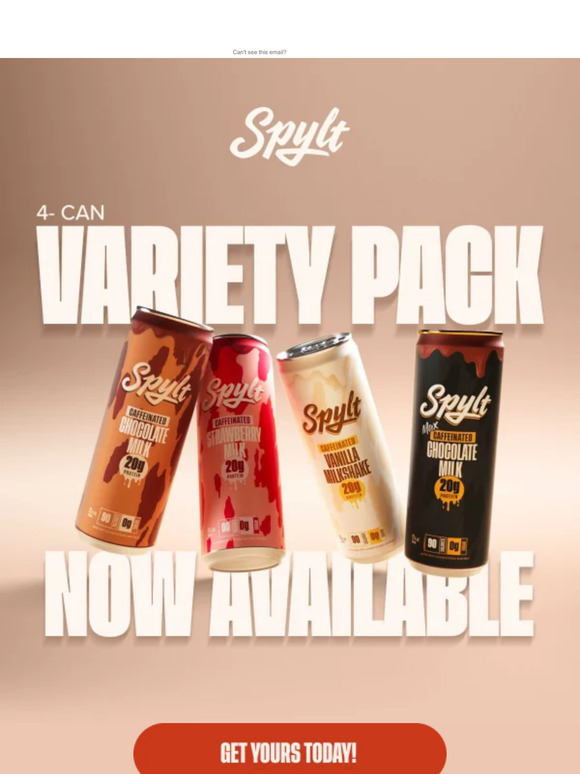 SPYLT - Caffeinated Chocolate Milk, 0g Sugar, 90 Calories!
