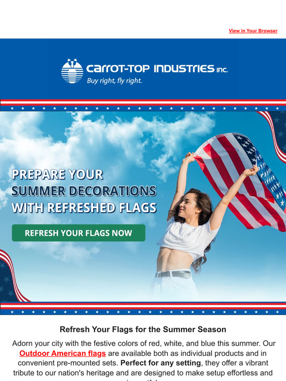 Get ready for summer with vibrant American flags! Milled