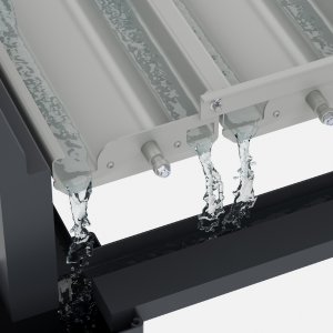 Close up of smart drainage system in the louvers