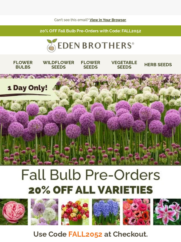 Eden Brothers Seed Company PreOrder for Fall with 20 OFF Milled