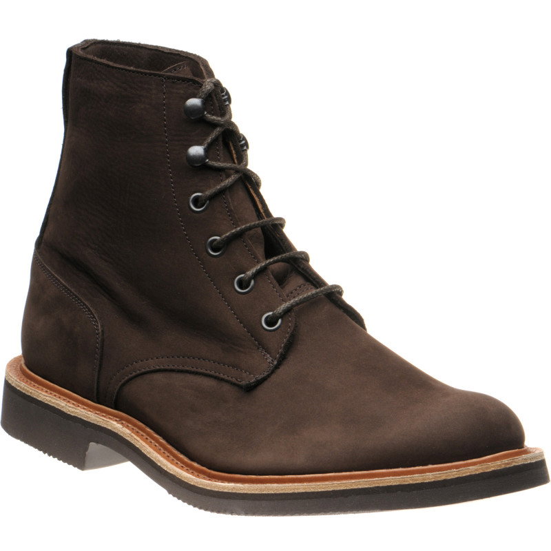 Image of Herring Bernwood rubber-soled boots in Dark Brown Hydro Nubuck