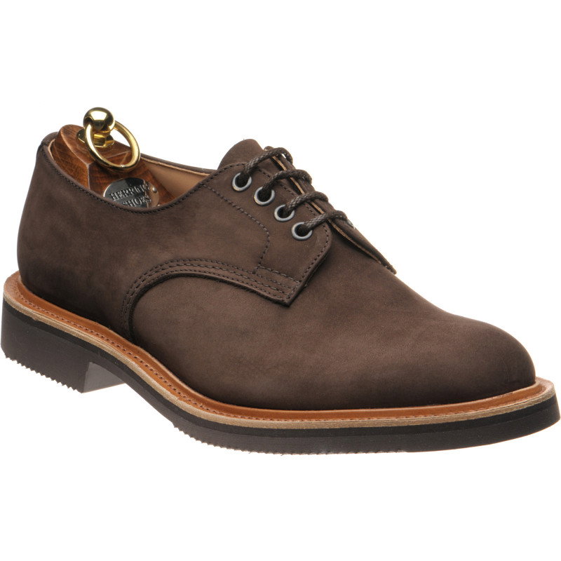 Image of Herring Daniel rubber-soled Derby shoes in Brown Hydro Nubuck