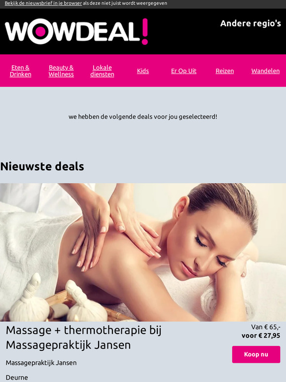 Massage + thermotherapie bij Massagepraktijk Jansen | 2 heerlijke ijscoupes naar keuze bij het Munsteriëske