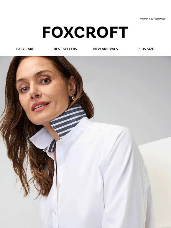Foxcroft Margie Geo Lattice 3/4 Sleeve Shirt