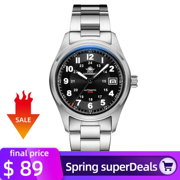 ★SuperDeals★ADDIESDIVE® Men's Elegant Automatic Watch Diver 200M (AD2048)