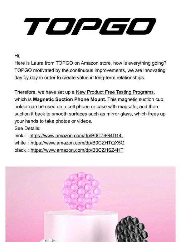 Topgo Ebay TOPGO: Free Test Products From TOPGO-Magnetic Suction Phone Mount | Milled