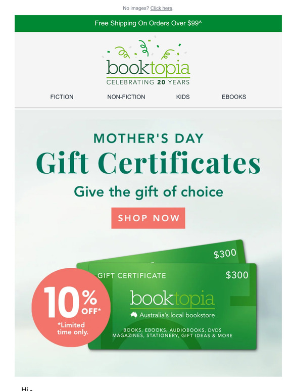 Ends Tonight: 10% off Gift Certificates
