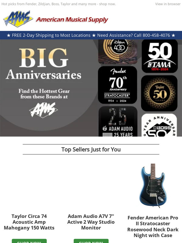 American Musical Supply Celebrate Great Gear 🎉 Top Brands with Huge