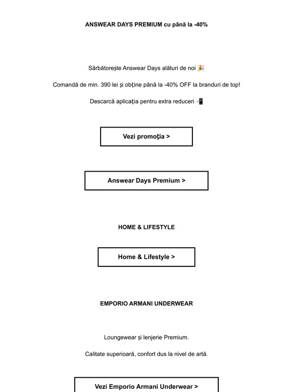 ANSWEAR DAYS PREMIUM cu până la -40% 💎