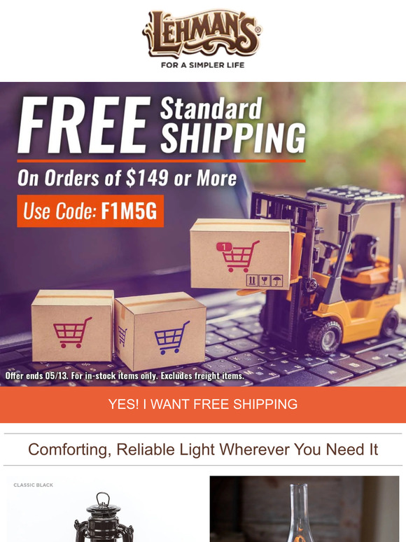 lehman's hardware & appliance: Shipping's Free Today 🚚+ Light the Way ...