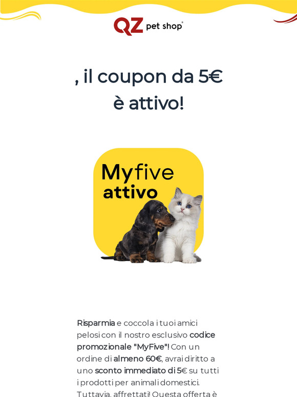 Risparmia Subito: Coupon Sconto da 5€ Attivo! Approfitta di MyFive per Risparmiare sul Tuo Prossimo Acquisto!"