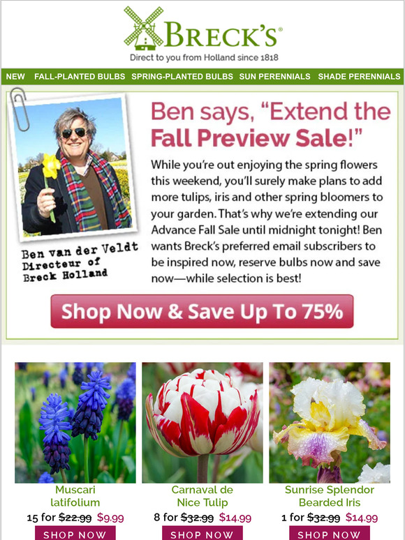 Breck's Email Exclusive Fall Preview Sale Extended Milled