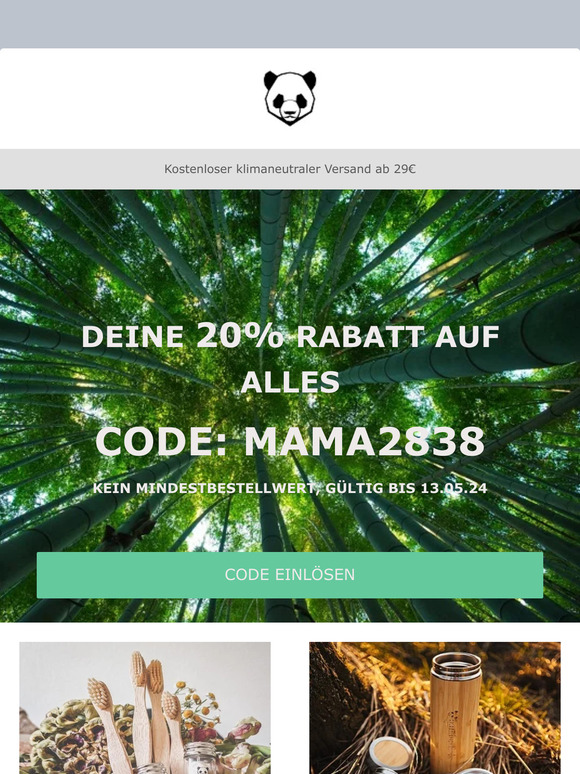 Zum Muttertag 💚 Dein persönlicher 20% Rabattcode