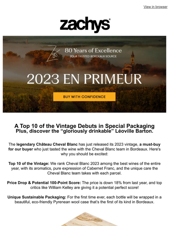 Zachys Cheval Blanc Is Here! A Zachys Top 10 of ‘23 That Will Sell Out