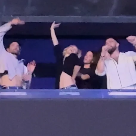 Gigi Hadid, Bradley Cooper and Travis Kelce at Taylor Swift's Paris concert.