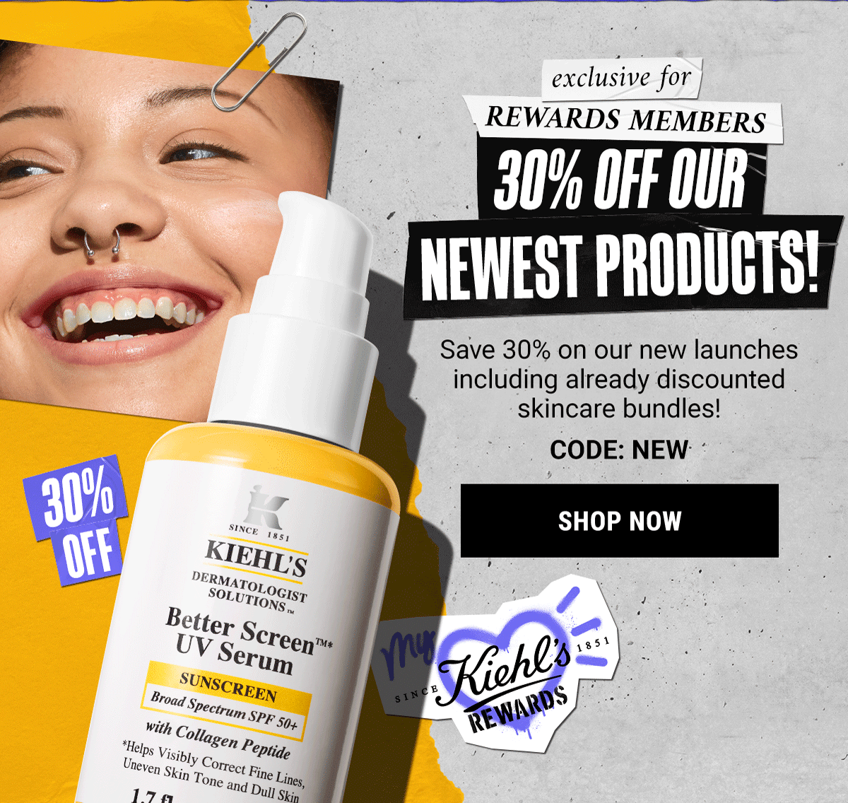Kiehl's: Hey You! Don't Miss Out On 30% OFF 😊 | Milled