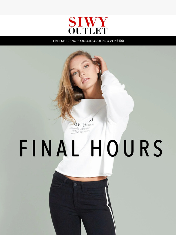 FINAL HOURS FOR HALF OFF OUTLET PRICES!!