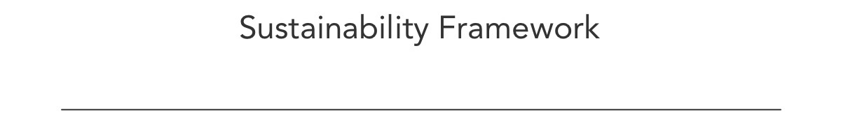 Sustainability Framework