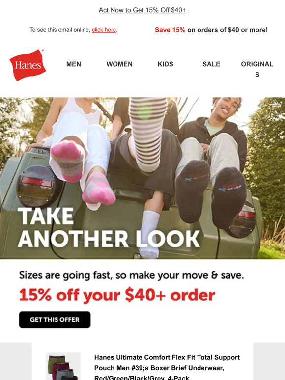 Hanes Email Newsletters Shop Sales, Discounts, and Coupon Codes