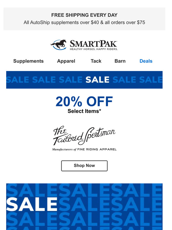 Smartpak equine 20 off tailored sportsman milled