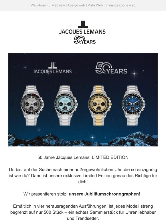Entdecke die exklusive Jacques Lemans Limited Edition!