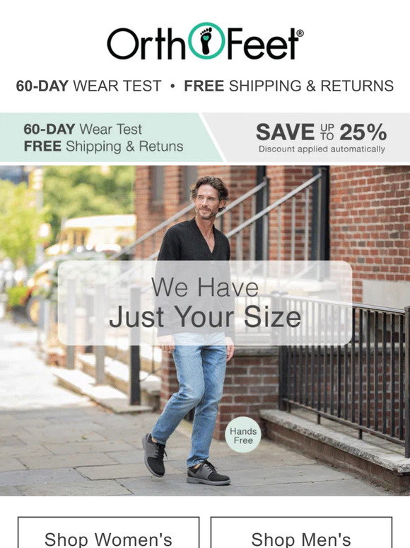 OrthoFeet Easily shop your size & width Milled