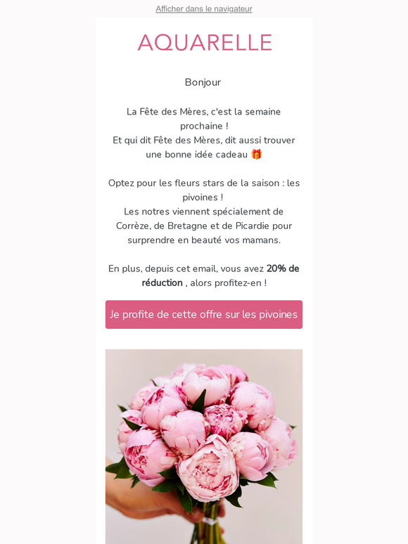 Pivoines à prix doux pour la Fête des Mères